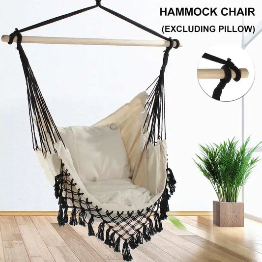 Nordic Style 130 X100 X100cm.   Home Garden Hanging Hammock Chair.  Outdoor /Indoor Dormitory Swing Hanging Chair with Wooden Rod.  there are 3 color combinations and all availability.