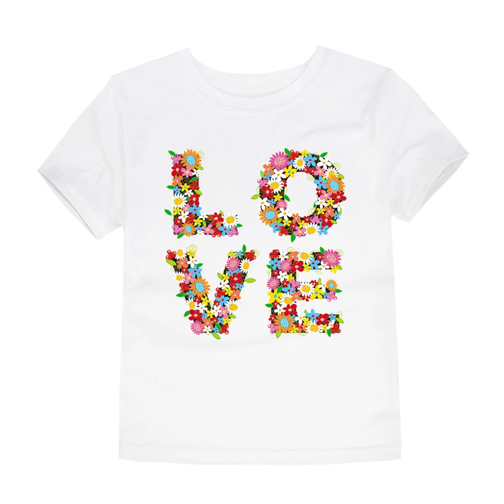 T-shirts with Flower Print for Teenage Girls.