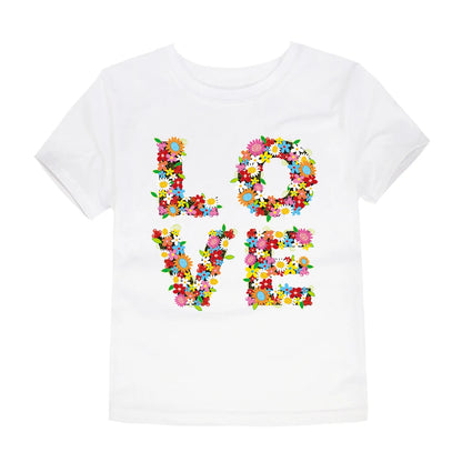 T-shirts with Flower Print for Teenage Girls.