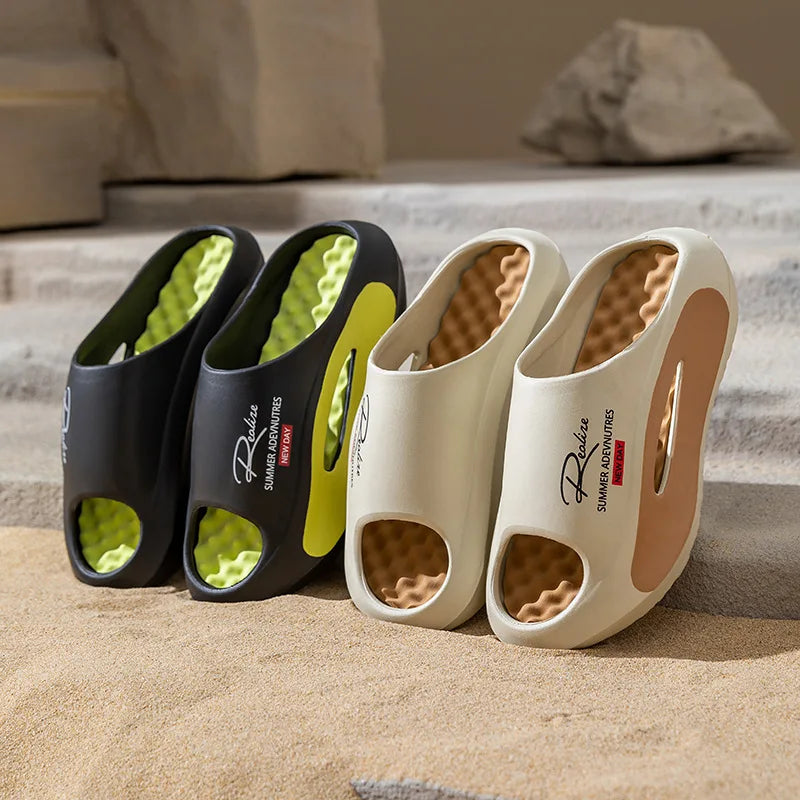 Mens  Leisure Slippers /Womens Summer House Shoes,  Soft EVA Anti-slip, Indoor, Beach Slides,Female/ Male Outdoor Street Sandals
