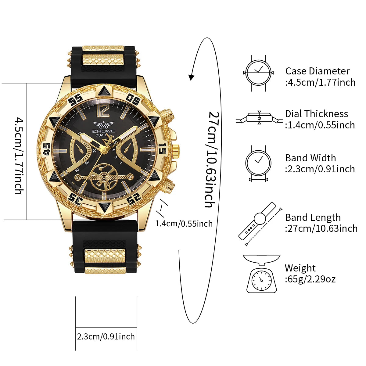 4PCS Fashion Arabic Dial Men s Business Quartz Watch with Casual Silicone Strap  on Wristwatch and including the 3- piece Necklace Set.(Without Box)All styles are available as I am typing.  This attractive set can easily be g