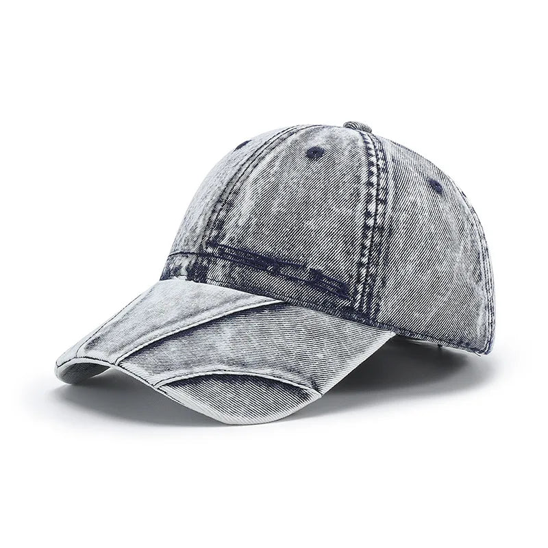 Trendy and cool personalized plain denim baseball cap, unisex, distressed washed sun hat, soft-top hat.  ONLY LT. BLUE is gone.  All others are good to GO.  My favorite solid color cap!!! Great Detail.
