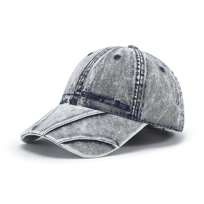 Trendy and cool personalized plain denim baseball cap, unisex, distressed washed sun hat, soft-top hat.  ONLY LT. BLUE is gone.  All others are good to GO.  My favorite solid color cap!!! Great Detail.