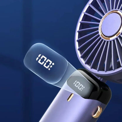 Portable Handheld Personal Rechargeable Fan with  LED Digital Display.  90°Adjustable, 5 Speed Wind Mini Aromatherapy