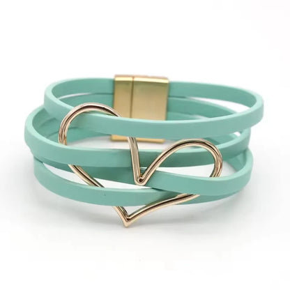 Leather Bracelets For Women, Fashion Bracelets & Bangles , Elegant Multilayer Wide Wrap Bracelet. Jewelry Gift.  All Colors Available except Lt. GRAY and AQUA