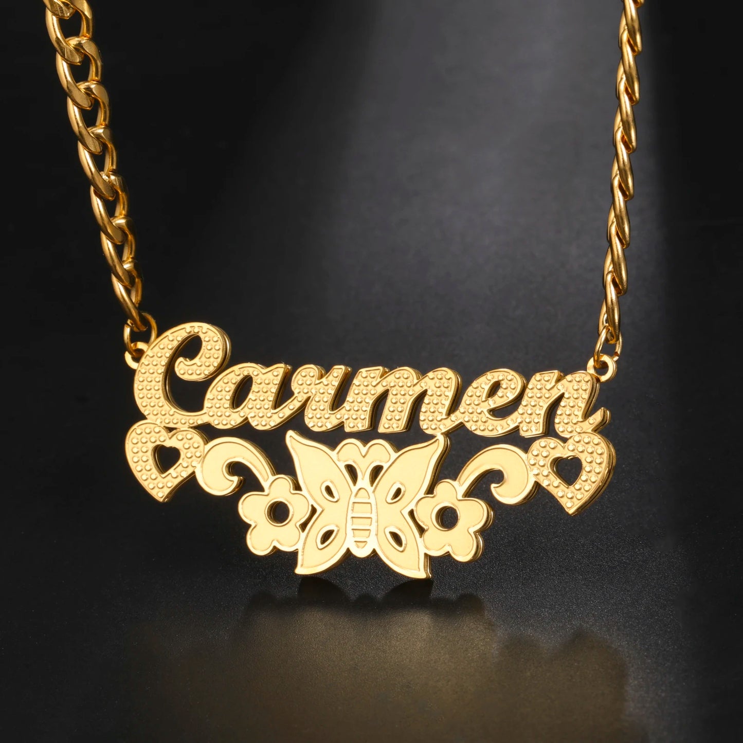 Sipuris Custom Name Necklace For Women Golden Choker Stainless Steel Personalized Corrosion Process Jewelry Wedding Gifts