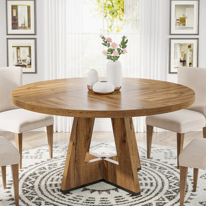Round Dining Table for 4' 47" Farmhouse Kitchen Table Small Dinner Table Kitchen Dinning Table