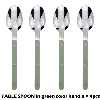 Fashionable Design Top Mirror Polishing Cutlery Sets of Stainless Steel 18/8(304) ABS Handle With Rivets Silverware Set For Kitchen and everday  serving