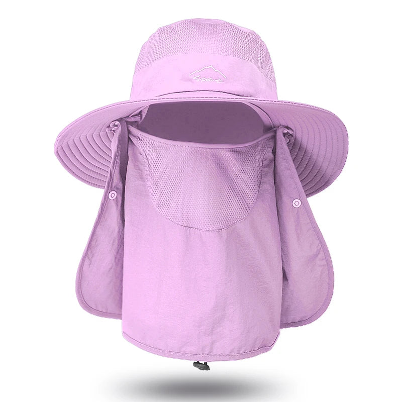 Fisherman's hat, sun hat, summer outdoor quick drying sun hat, fishing breathable sun hat,  face mask hat.  Ample SKY BLUE.  Black and Dark Gray have some Availabilty,  IF you HURRY!!!