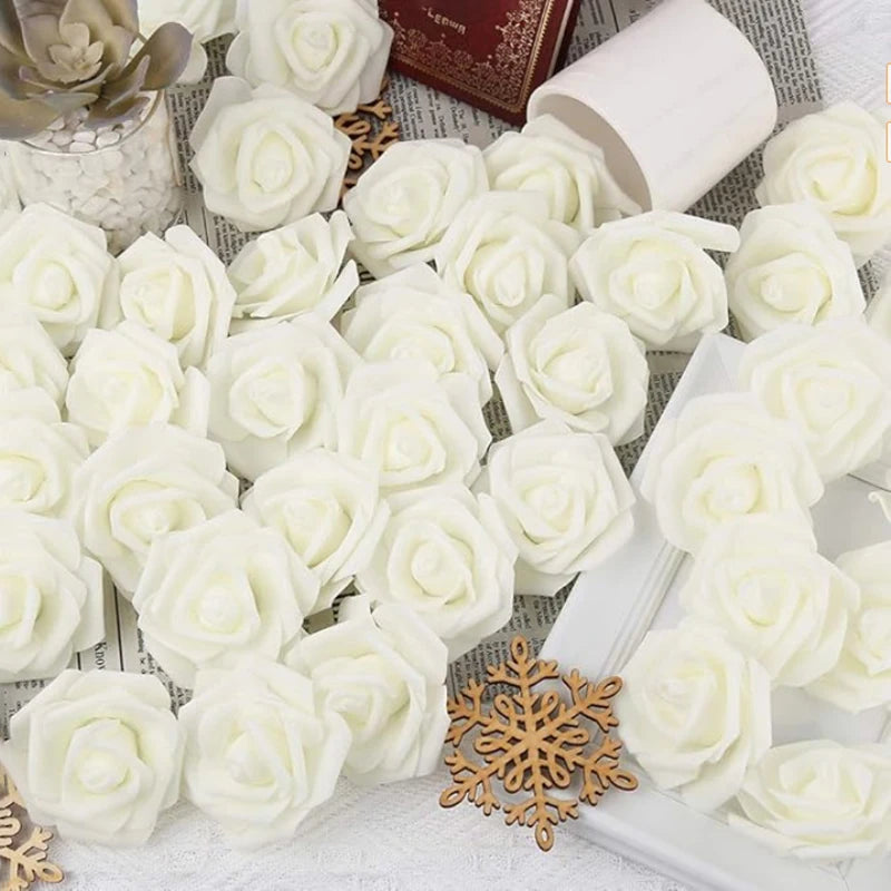 10/20/50Pcs Artificial Foam Rose Flowers,  Fake Flower for Home,  Room,  Decor for  Wedding Party, Halloween, Thanksgiving,  Christmas, Valinrtines Day