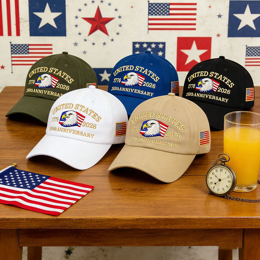250th Anniversary Hat, USA Patriotic Baseball Caps,  Eagle Embroidered Baseball Hats for Men /Women Cap