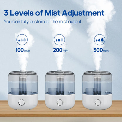 3L or 5L ,Professional Air Humidifier with Large Capacity and Aroma Diffuser with 3 levels of mist diffusion.