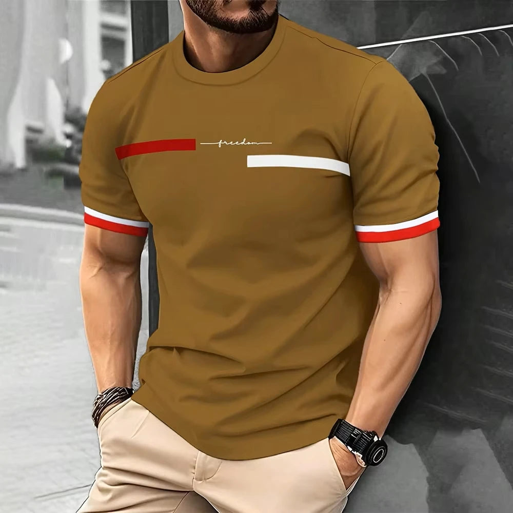 Summer Men's T-shirt Top,  Casual,  Loose Fit , Oversized T-shirt,  PARI Letter Pattern,  Printed Round Neck,  Short Sleeved Many Colors
