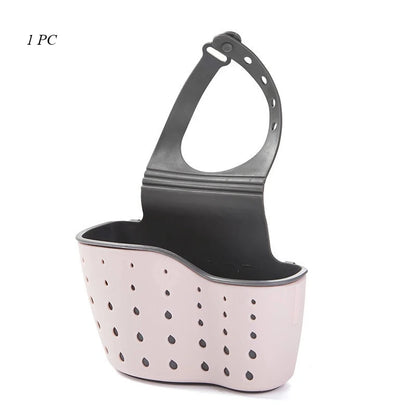 Sink Draining Hanging Basket Adjustable Kitchen Accessories Rubber Sink Bag Soap Sponge Shelf Faucet Holder for Bathroom