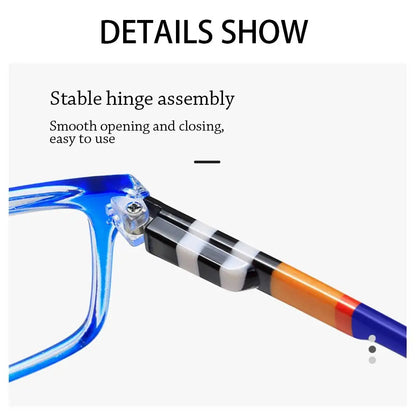 Multifocal Anti-Blue Light Reading Glasses, Progressive Near /Far, Blue Ray Blockin, Square Eyeglasses, Eye Protection Ultralight.  Two colors.  As shown, BLUE and also BLACK