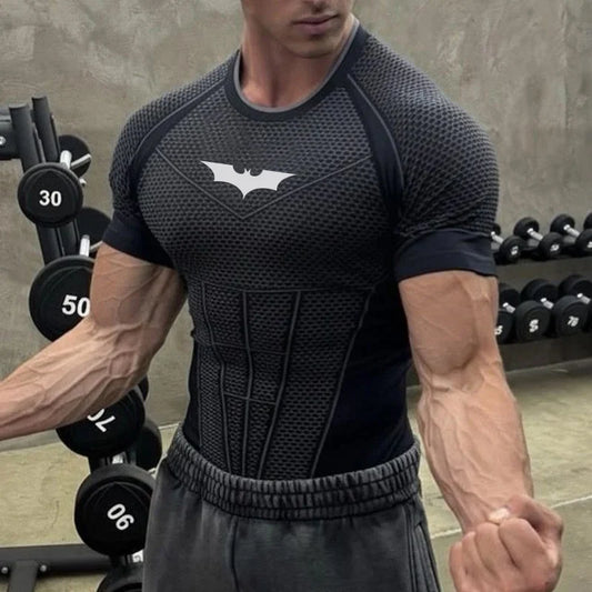 Men's Compression,  Quick Dry,  Skinny Fit,  Short Sleeve Athletic T-Shirt for Gym,  Workout Fitness,  Running,Sport, Bodybuilding