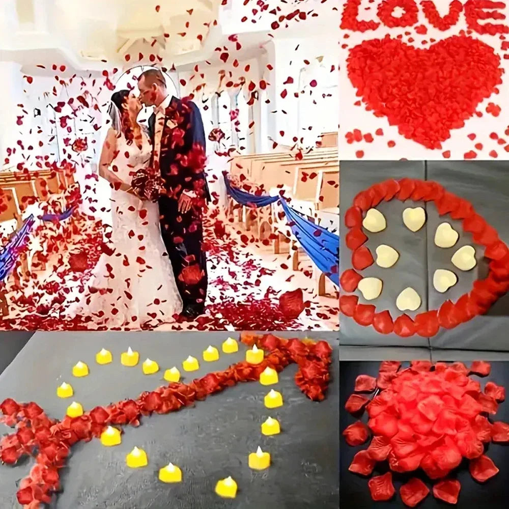 100-10000Pcs Top Colorful Artificial Fake Rose Petals Red White Gold Roses Petal Flowers .  Romantic Wedding Party Valentines  Decor, Etc.