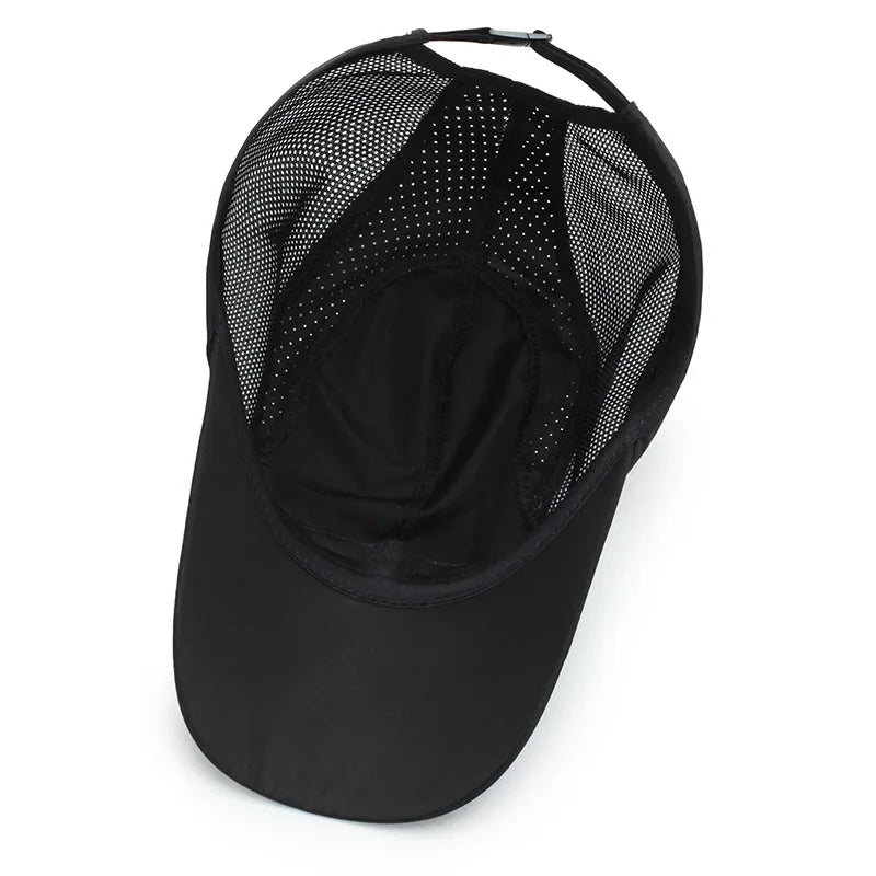 Stay Protected in Style: UV Protection Baseball Cap with Quick-Drying Soft Top, Breathable Strapback for OUTDOORS.  BLACK is ONLY available color.