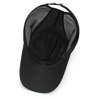 Stay Protected in Style: UV Protection Baseball Cap with Quick-Drying Soft Top, Breathable Strapback for OUTDOORS.  BLACK is ONLY available color.