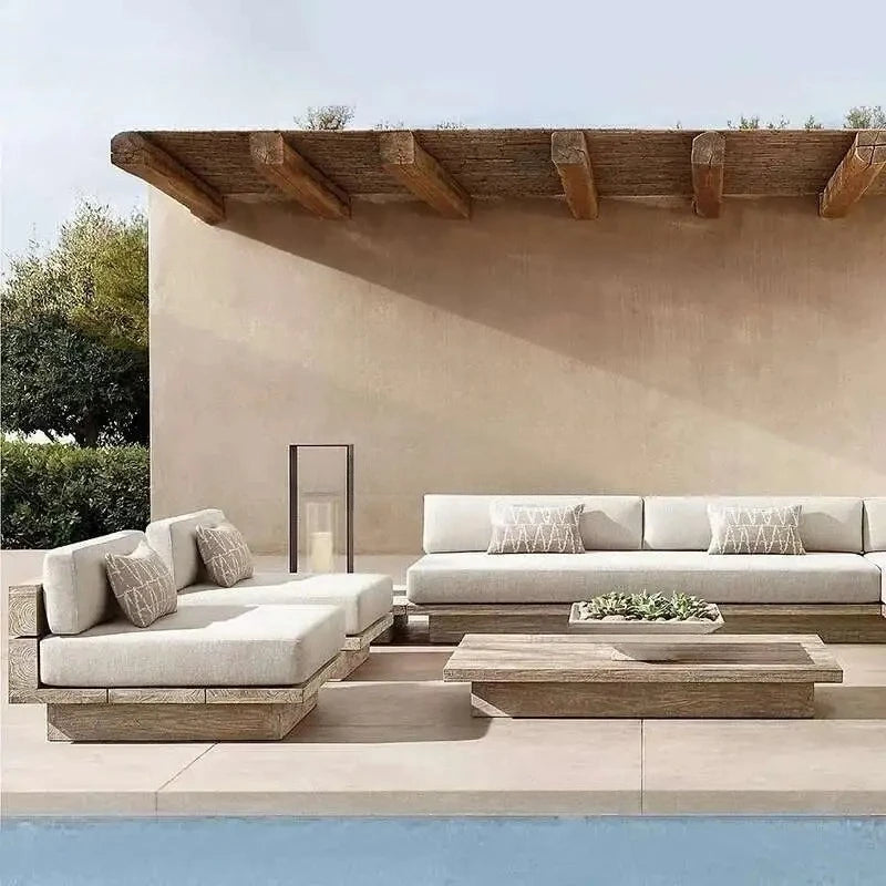 Japanese Style,  Waterproof and Sunscreen Garden Sofa, Minimalist Designer, Modern Garden Sofa, Artistic Outdoor Furniture,