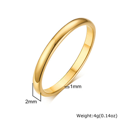 Gold Color Wedding Band.  Stainless steel Ring  for Women and  Men. US Sizes 4 5 6 7 8 9 10 11 12 13 14 15 Free Shipping