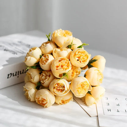 Rose Pink Peony Artificial Flowers, Silk Bouquet.  for Table Vase Arrange Home , Valentines Day, Wedding , Etc.
