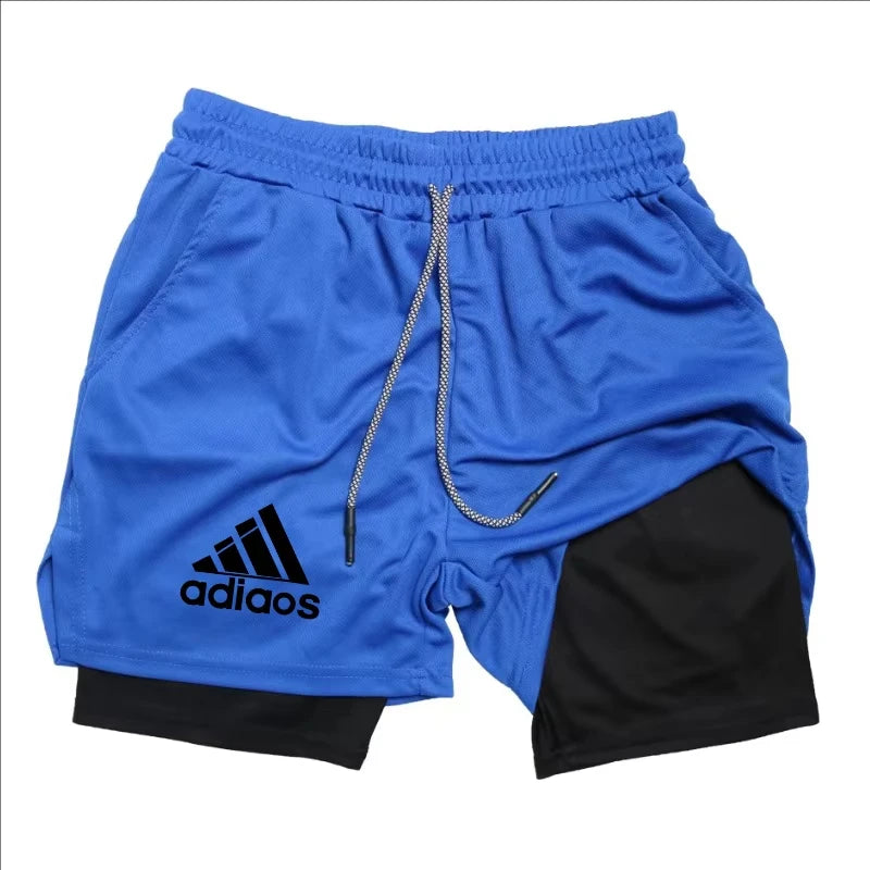 Men's Compression Shorts,  Summer Gym Fitness, Running,  Training Sports Shorts,  Two-In-One Mesh, Breathable and, Quick-Drying Shorts