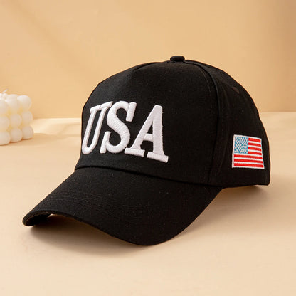 Fashion USA Letter Embroidered Baseball Cap Men Women American Flag Patch.  Adjustable Patriotic Dad Hat for Outdoor Casual Daily