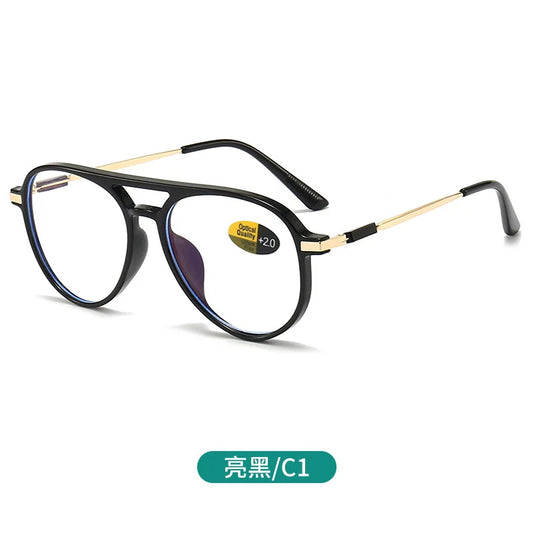 Pilot Large Frame Anti Blue Light Reading Glasses Men /Women Fashionable Light with High-Definition Youthful with High Quality Presbyopia Several color RX? Combinations are gone but the others are VERY Available.  Good, Class