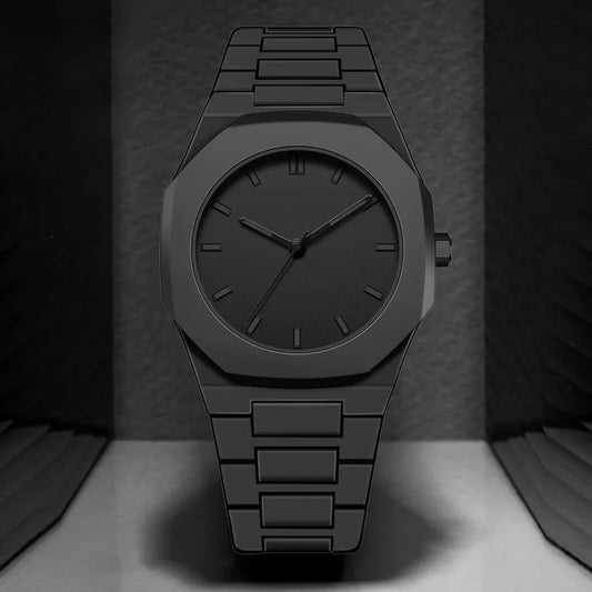 Mens watch, Quartz,  clean contemporary style.  Better picture in images.  Black watch with Black lettering is really low in stock.  Several other choices.