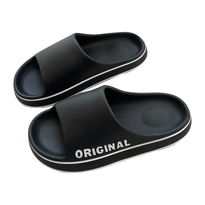 Womens " Letter " Slippers, Beach Slides  IN Solid Colors.  Mens Thick Sole Indoor Bathroom Anti Slip Shoes, Summer Sandals