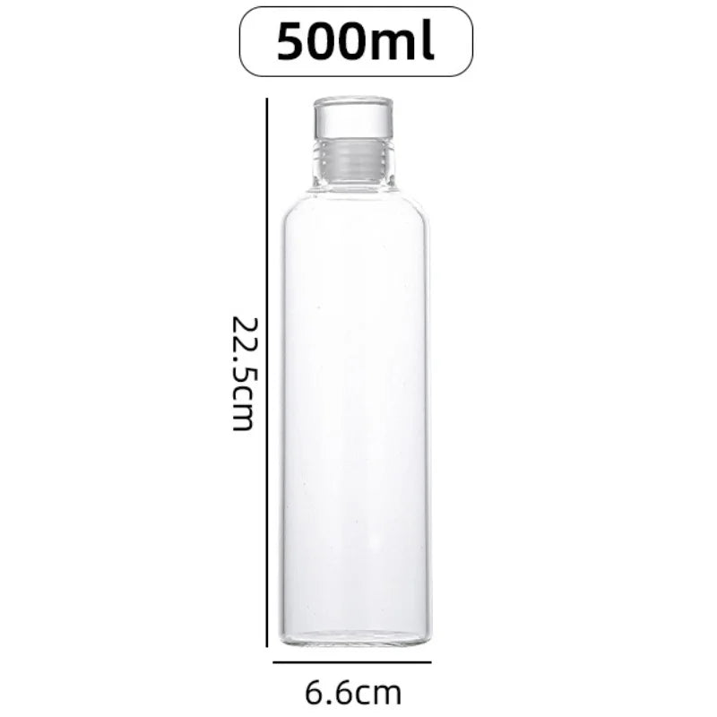 300-1000ML Glass Water Bottle, Large Capacity, Multi-function Creative, Portable, Transparent Bottle