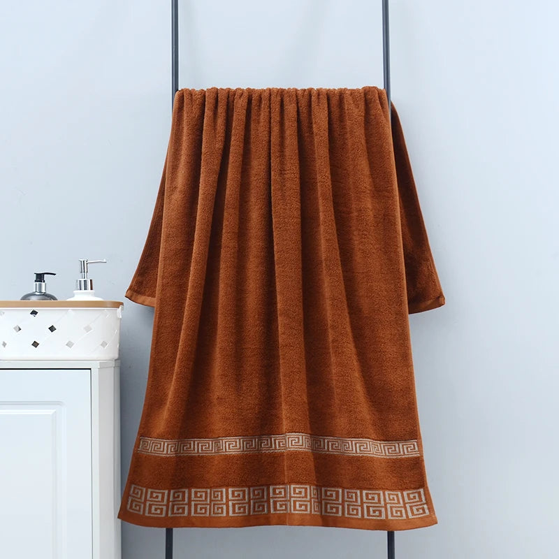 2pcs Black Bath Towels for Adults 100% Cotton Solid Terry Beach Towel Absorbent Yoga Shower Towels Bathroom Christmas Gift