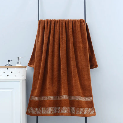 2pcs Black Bath Towels for Adults 100% Cotton Solid Terry Beach Towel Absorbent Yoga Shower Towels Bathroom Christmas Gift
