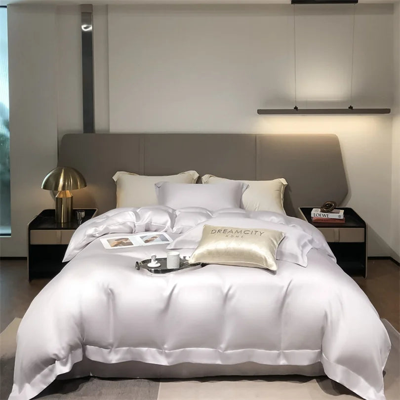 Dreamreal Pure Bamboo Bedding Set for Hotel Home Luxury Organic Bamboo Duvet Cover Fitted Bed Sheet Sets Pillowcase Cooling Soft