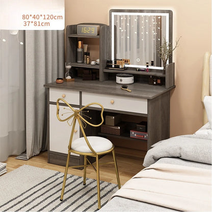 Makeup table bedroom with mirror storage integrated, for small apartment or space,  simple multi-functional,  Internet dresser