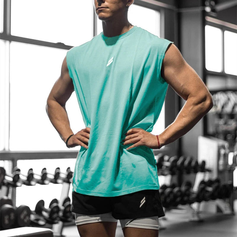 NEW Summer Fitness Sports Tank Top  for Men.  Breathable,  Loose Mesh Training,  Sleeveless T-shirt.   Quick Drying vest mens  Fitness Clothing