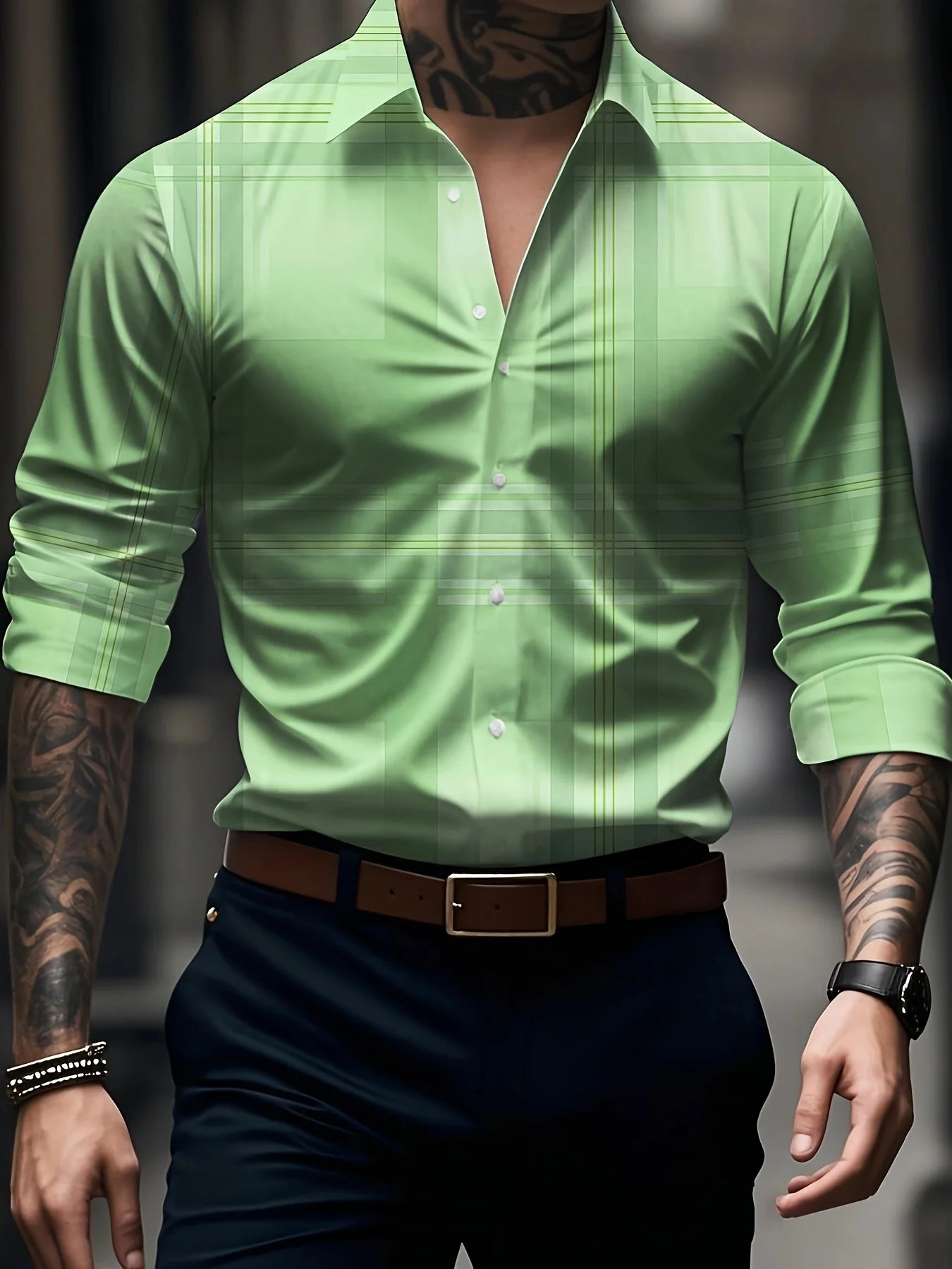 Men's Long Sleeve Dress Shirt,  Slim Fit Business/ Formal Shirt.   Classic Stripes  and Colors for  Office , Wedding Party