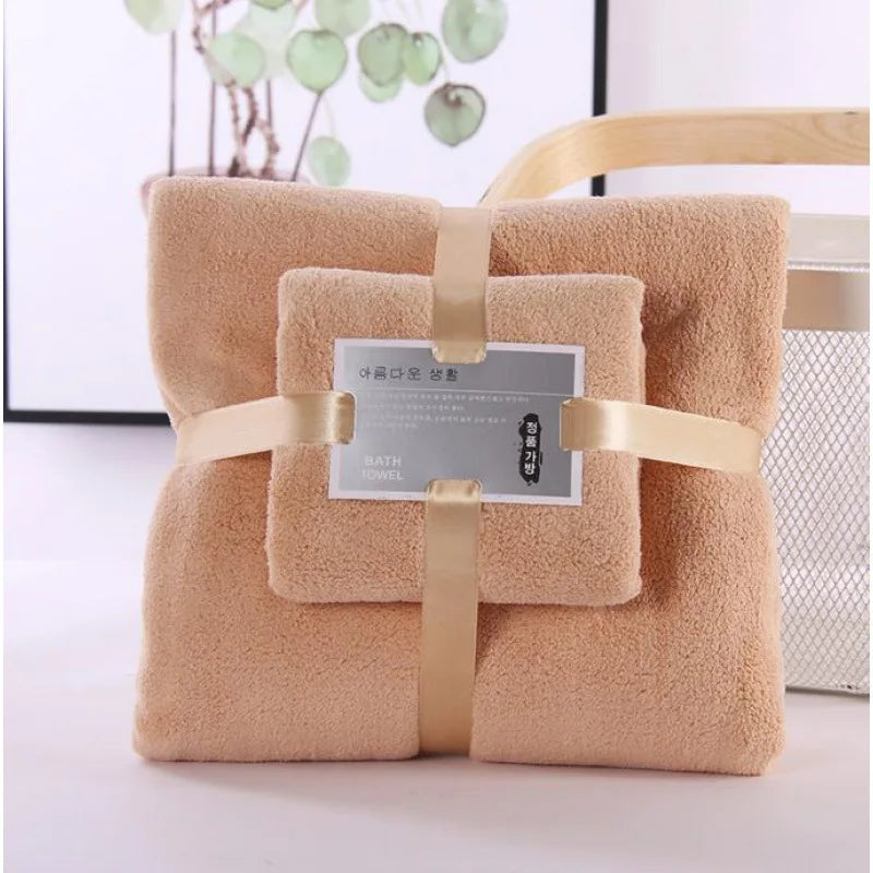 2PC Bath Towels Set,  Super Soft Highly Absorbent, Quick-drying  Velvet Bath Towels for Adults Hotel & Spa Use