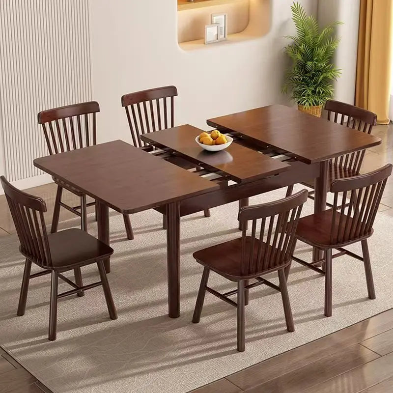 Extendable Wooden Dining Table,  Kitchen/Dining Room Furniture.  Adjustable Size 90/100/120cm Walnut Space Saving Table