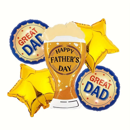 1 set  of Large "Best Dad "Trophy Foil Balloons for  Father's Day. Trophy Balloons for  Father's Day Party Decorations .