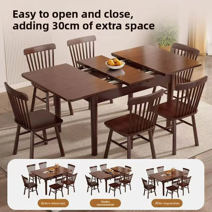 Extendable Wooden Dining Table,  Kitchen/Dining Room Furniture.  Adjustable Size 90/100/120cm Walnut Space Saving Table