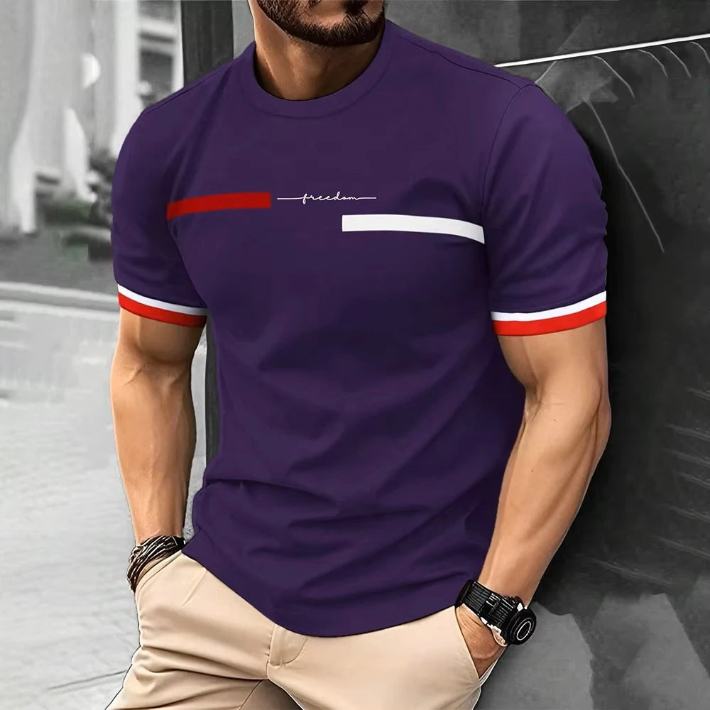 Summer Men's T-shirt Top,  Casual,  Loose Fit , Oversized T-shirt,  PARI Letter Pattern,  Printed Round Neck,  Short Sleeved Many Colors