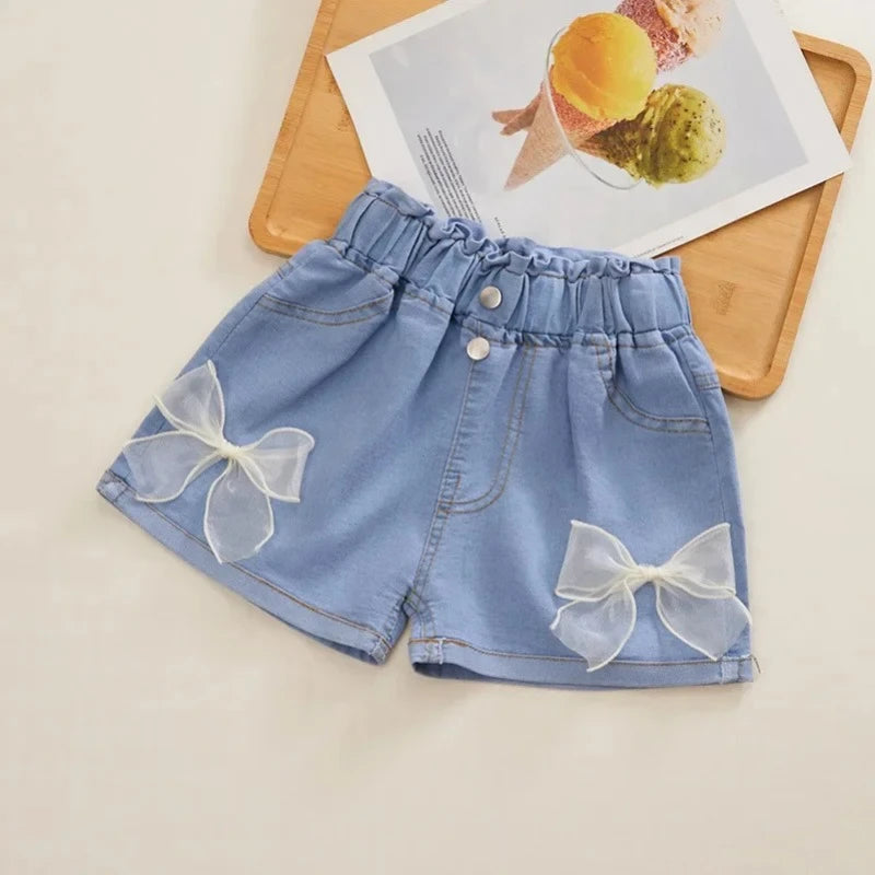Baby Summer Cool, Cute Denim Clothing.   Shorts, Pants,  Jeans,  Clothes  for Children.   Girls Casual Short Trousers, Infant Bottoms