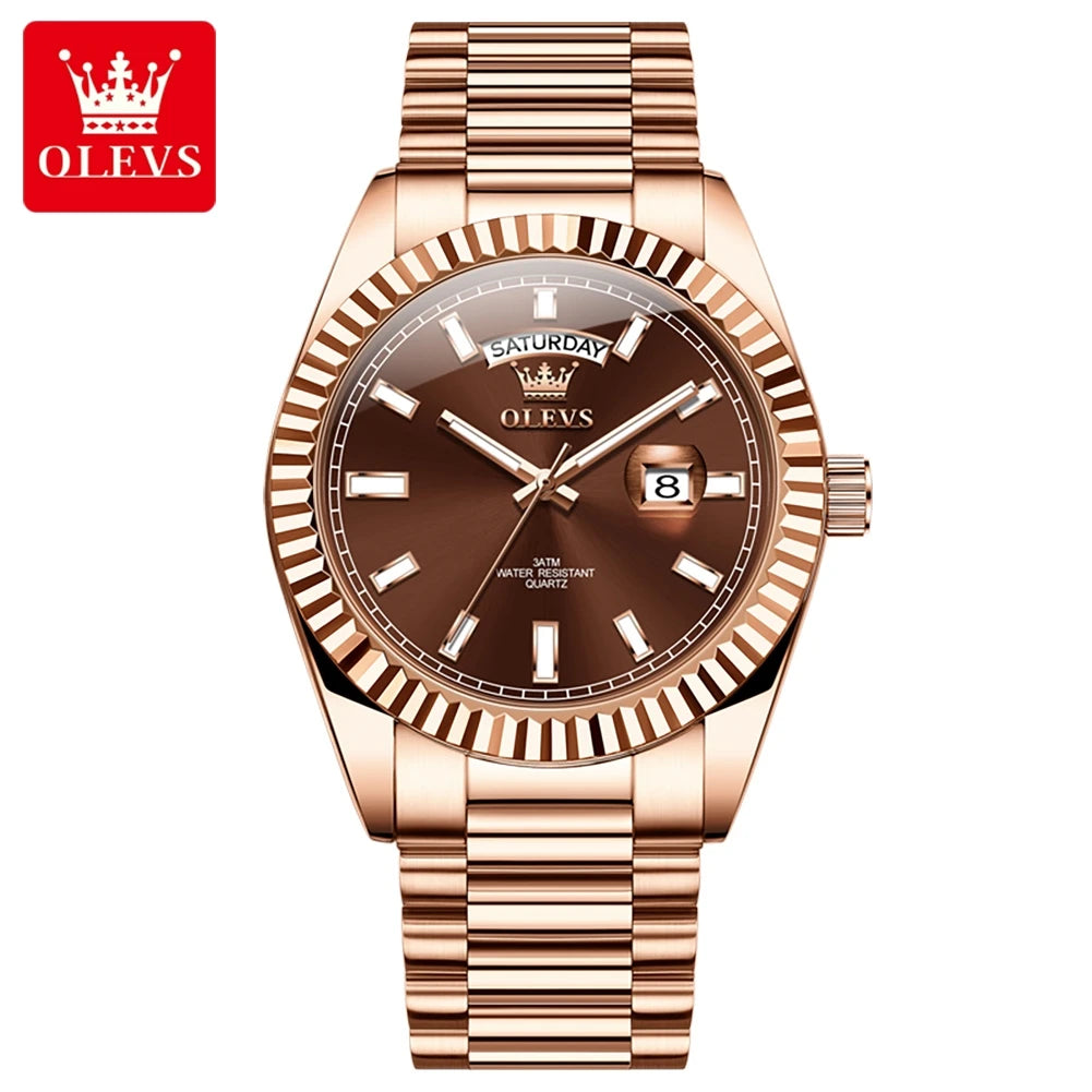 Men's Watch,  Top Brand Luxury Wrist Watch For Men , Fashion Rose Gold,  Stainless Steel,  Waterproof Watch, Day /Date /Quartz Clock.  Good availabilty!!!