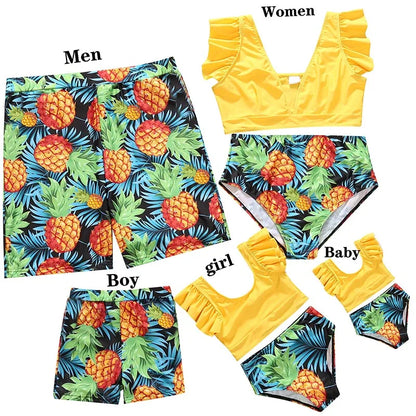 King Queen Swimsuit,   Family Matching Outfits,  One-Piece Mother/ Daughter, FATHER/Son Trunks