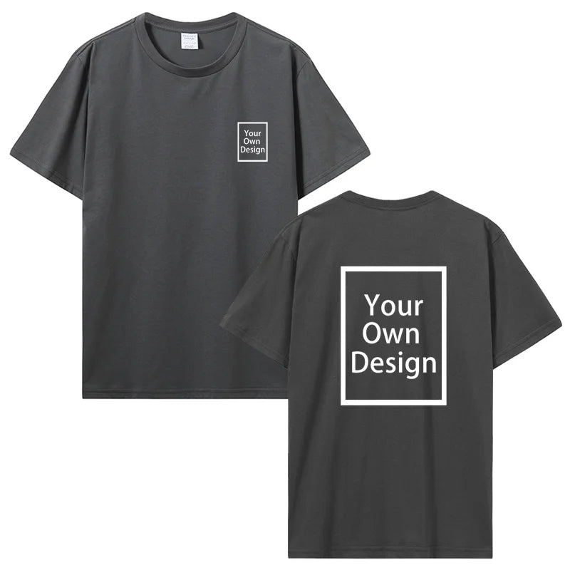 Cotton Customized Print with Short Sleeves.  T Shirt  for Men/ Women.  DIY Your Liked  Photo Or Logo Cotton T-shirt.