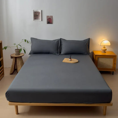 3pcs Cotton Fitted Bed Sheet Set (1 Fitted Sheet + 2 Pillowcases) Breathable.  Soft,   Mattress Cover with Pillow Covers