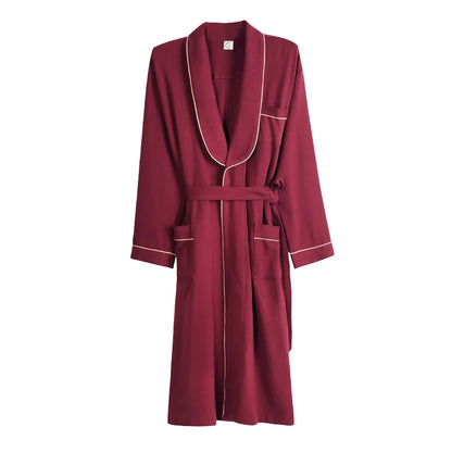 Spring/ Autumn Bathrobes,  Mens 100% Cotton sleep top,  Kimono Robes For Men.  Plaid Robes,  Long Bath Robe,   Brides Robe ,Dressing Gown