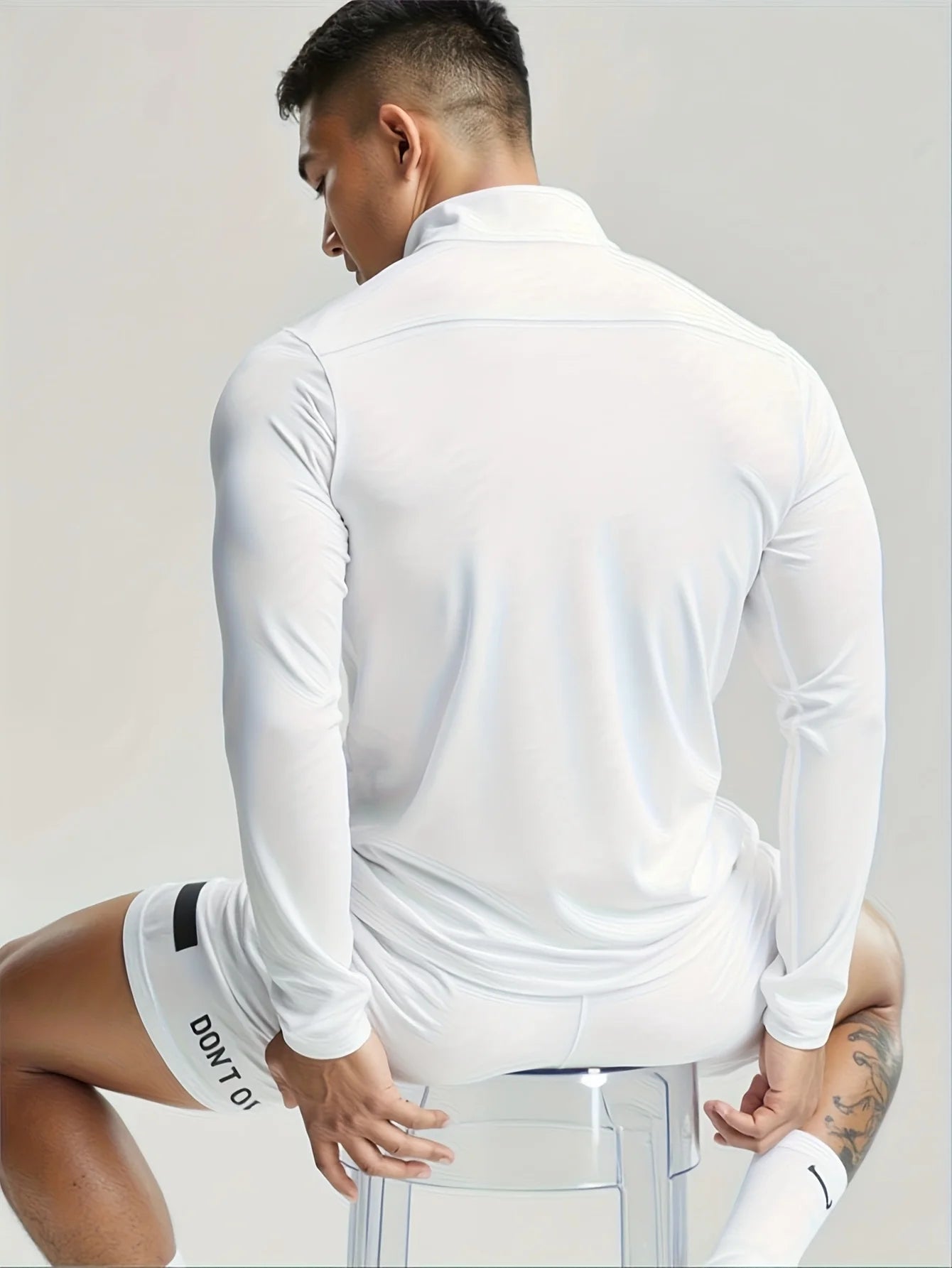 Men's Quick Dry Half-Zip Long Sleeve Sport Shirt.  Solid Colors,  Breathable,  Gym Fitness,  Running, ,Multi Colors, 1PC Workout Yoga